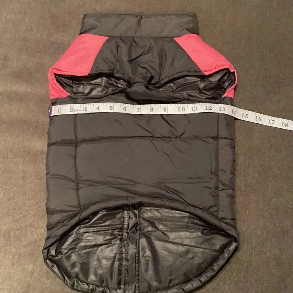 Dog Coat Black & Pink ZipUp No Pull Design D-Rings to attach Leash Size 4XL NEW